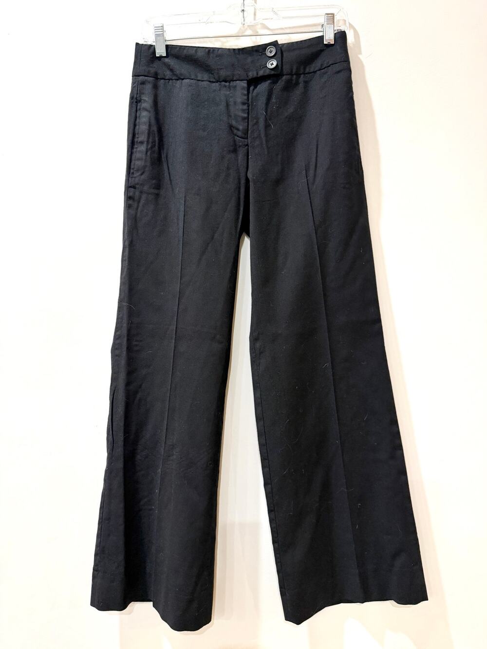 Vtg Y2K J Crew 100% Wool Favorite Fit Trouser Dress Pants Sz 2 Black